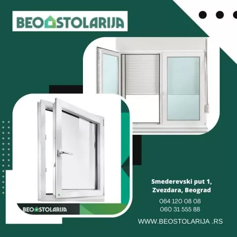 Dvokrilni PVC prozor sa lažnom prečkom Beostandard  1200 mm x 1200 mm - 5