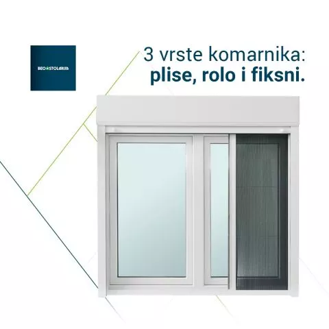 Dvokrilni PVC prozor sa lažnom prečkom Beostandard  1200 mm x 1200 mm - 1