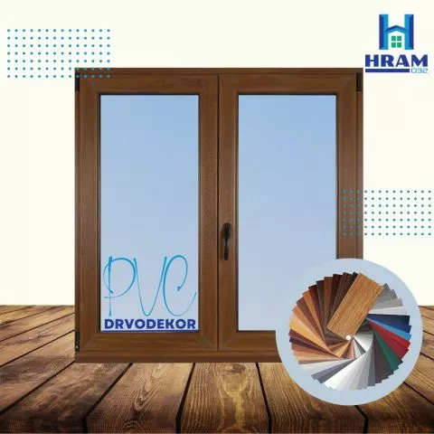 Dvokrilni pvc prozor sa lažnom prečkom Premium line 1200 x 1400 mm - 0