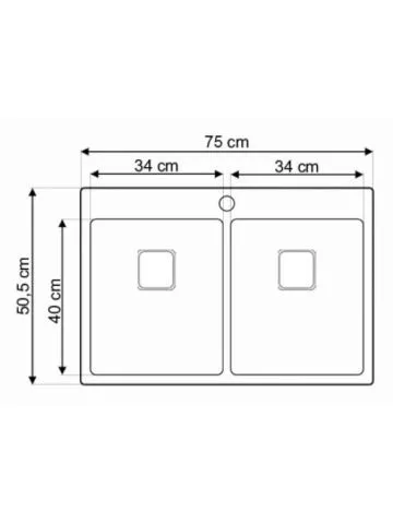 Podgradna sudopera Laweo AS 390 inox 9x9cm 75×50,5cm - 1