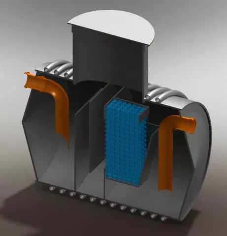 Separator 1000 × 2500 Priključne cevi Ø125 - 5