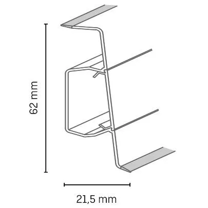 Sokle PVC - PVC lajsne Korner Evo 2500x70x26mm - 0