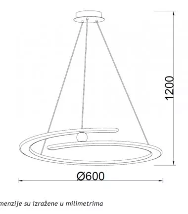 1 Luna 262 luster 60W 3000K CRNA 202081 - 0