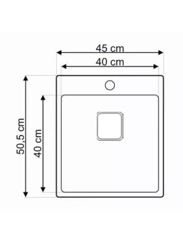 Podgradna sudopera Laweo AS 381 inox 9x9cm 45×50,5cm - 1