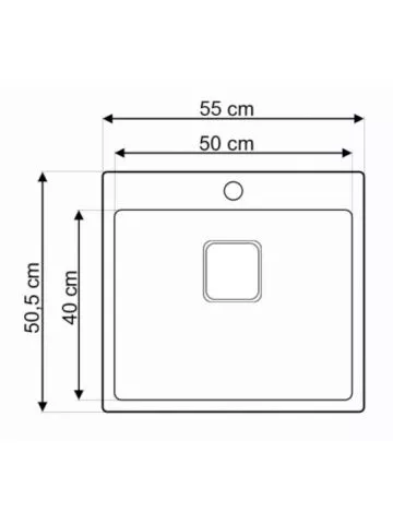 Podgradna sudopera Laweo AS 383 inox 9x9cm 55×50,5cm - 1