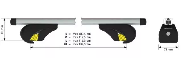 Krovni nosaci BMW 5 Touring E39 (1997-2004), alu sipke – Nordrive Yuro M - 0