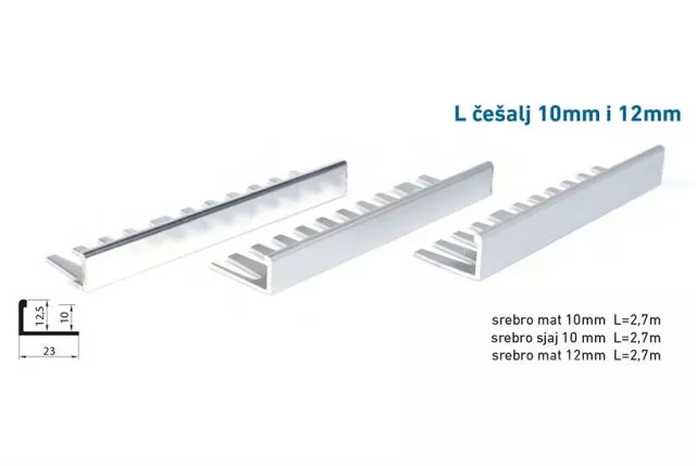 LAJSNA ZA STEPENIŠTA I KERAMIKU L ČEŠALJ - mat 10 mm - 0