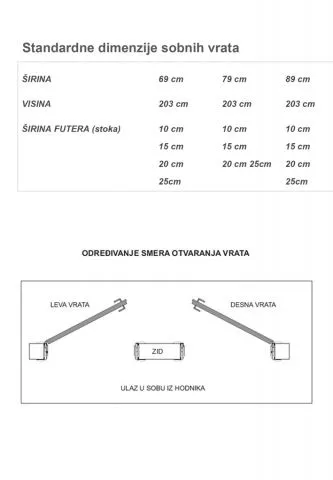 Sobna vrata farbana sa staklom model 2 - 3