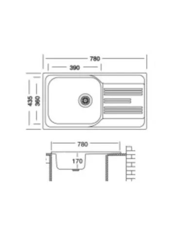 Ugradna sudopera Livinox EC 198 Dekor inox ø90 78×43,5cm - 0