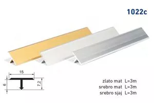 LAJSNA PRELAZNA T-PROFIL 1022C - srebro sjaj - 0