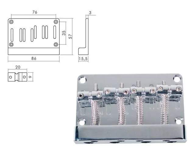 Boston BB-304-C kobilica za bas gitaru - 0