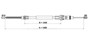 Sajla ručne kočnice OPEL MOVANO RENO MASTER 2 LEVA DESNA POZADI 1420MM LINEX  - 0