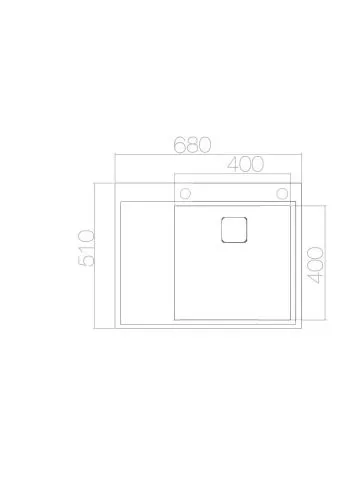 Podgradna sudopera Laweo AS 3327 inox 9x9cm 68x51cm - 2