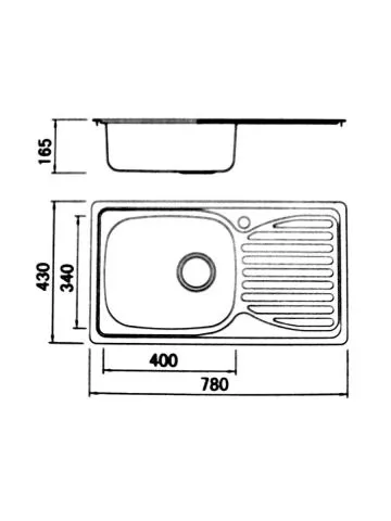 Ugradna sudopera Boloco BL 905 inox ø90 78x43cm - 0