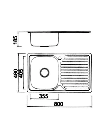 Ugradna sudopera Boloco BL 834 inox ø90 80x48cm - 0