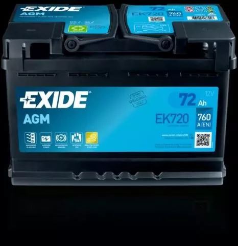 Exide akumulator AGM 72 AH 760A - 0