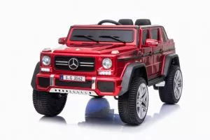 Auto za decu Mercedes Benz MAYBAH G650 na akumulator sa mekim gumama i kožnim sedištem – metalik crv