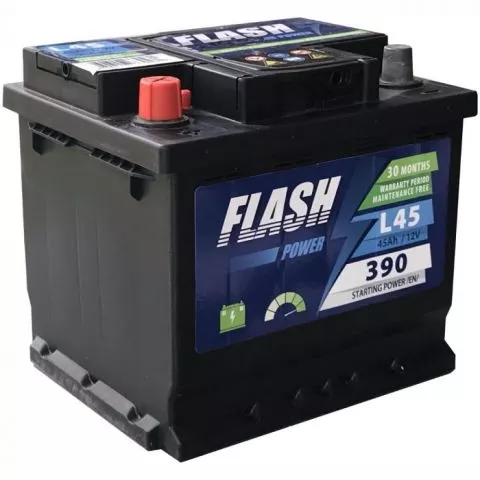  Akumulator FLASH POWER 12V 45Ah 400A levo+ - 0