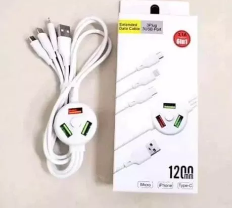 6 U 1 Produžni usb kabl za brzo punjenje - 0