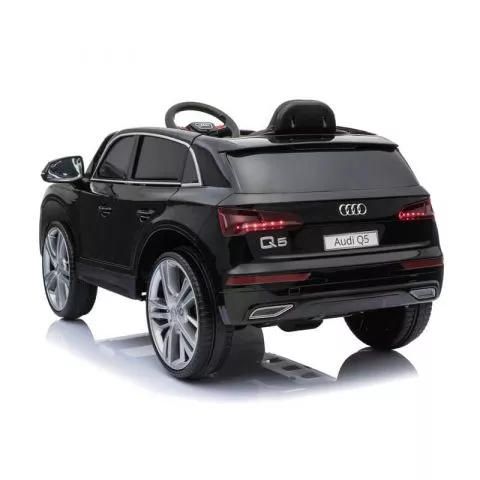 Dečiji auto Audi Q5 2019 sa mekim gumama i kožnim sedištem – crni - 0