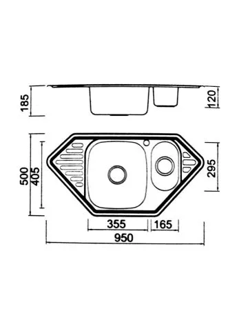 Ugradna sudopera Boloco BL 872 inox ø90 95x50cm - 0