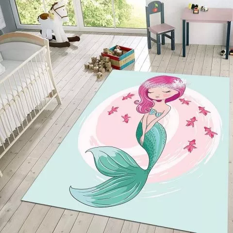 Tepih za decu na gumenoj podlozi 120x180cm – Mala sirena, TG-140 - 0