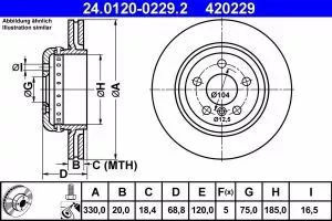 ATE KOČIONI DISK – 24.0120-0229.2 - 0