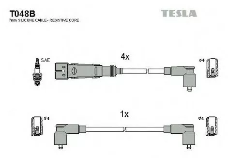 Kabalovi svećica 1.4 VW POLO AEX 1995- TESLA KABLOVI  - 0