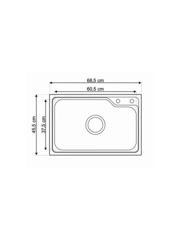 Podgradna sudopera Laweo AS 91 inox ø90 68,5×45,5cm - 1