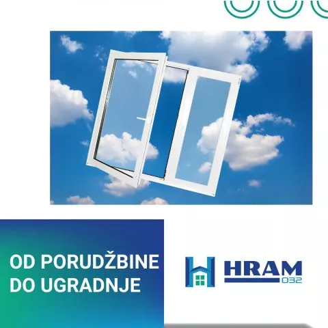 Dvokrilni PVC prozori sa T prečkom Economic Line 1400 mm x 1400 mm - 5