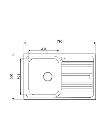 Ugradna sudopera Laweo AS 103 inox ø90 79x50cm - 1