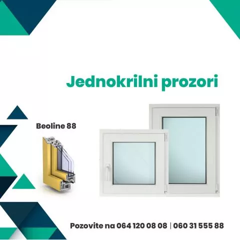 Jednokrilni PVC prozor Beoline 70 520 mm x 800 mm - 0