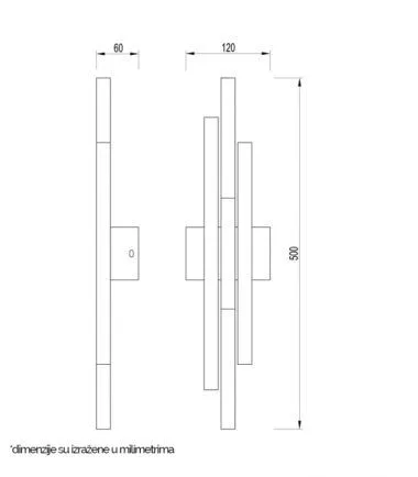 Vesta 474 ZIDNA LAMPA 12W 3000K BRUŠENO ZLATO 201442 - 1