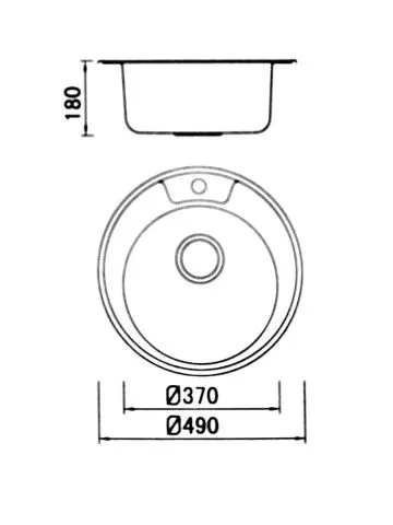 Ugradna sudopera Boloco BL 858 inox ø90/ø60 49cm - 0