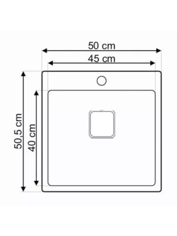 Podgradna sudopera Laweo AS 382 inox 9x9cm 50×50,5cm - 1