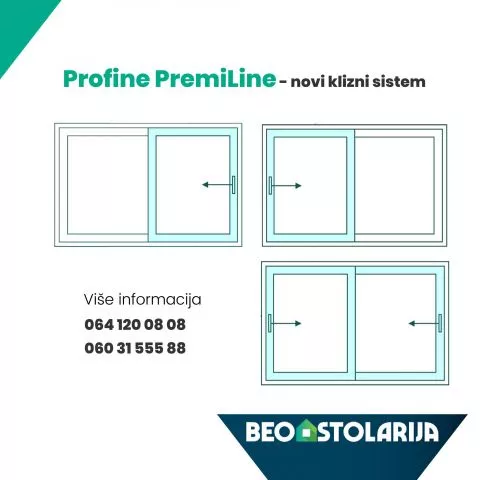 Dvokrilna PVC balkonska vrata Beoline Standard 1400 mm x 2100 mm - 2