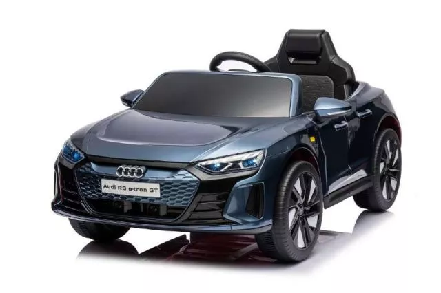 Dečiji auto licencirani Audi E-tron GT sa kožnim sedištem i mekim gumama – plavi - 1