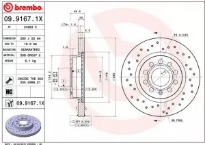 Prednji ventilirajući disk AUDI A3 SEAT LEON TOLEDO 3 ŠKODA OCTAVIA 3 VW G6 22X280 BREMBO  - 0