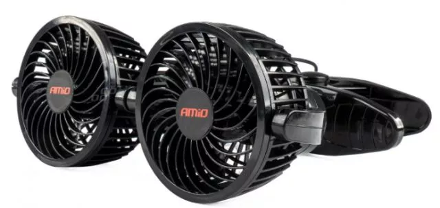 Ventilator za auto auto ventilator dupli 12V štipaljka – Amio 03012 - 0