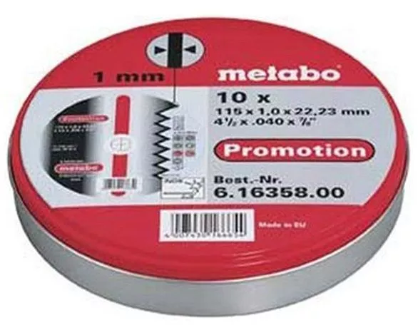 Metabo - Set 10 reznih ploča Promotion 115mm metal/inox - 0