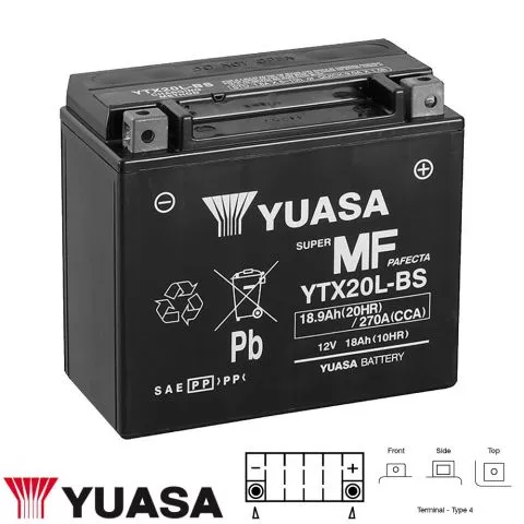 YUASA AKUMULATOR MOTO 12V 18AH 270A DESNO+  - 0