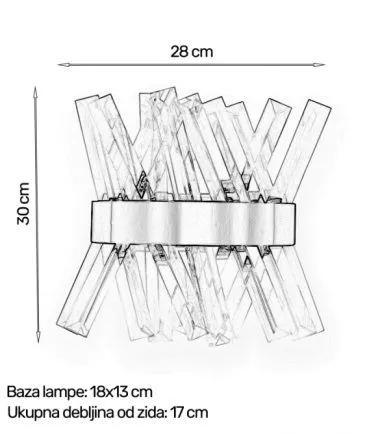 BELORE 14 ZIDNA LAMPA 2*E14 ANTIQUE MESING 201379 - 1