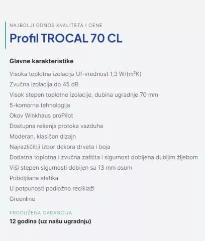 Jednokrilni pvc prozor Premium line 800x1200mm - 2