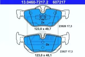 Kočione pločice zadnje BMW E90 91 318d ATE   - 0