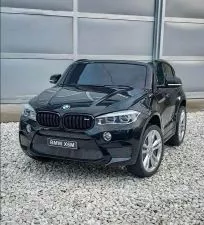 Džip BMW X6M dvosed na akumulator 2X120W sa kožnim sedištem i mekim gumama – crni - 0