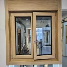 Drvo aluminijum dvokrilni prozor sa T prečkom 180cm x 140cm   - 0
