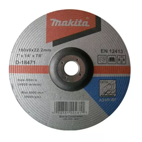 Makita - Brusni disk sa presovanim centrom za čelik 180mm D-18471 - 0