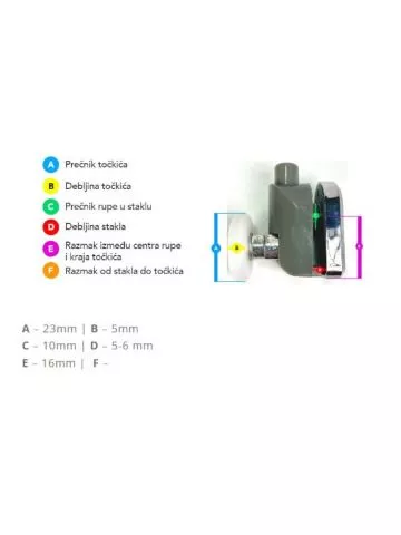 Točkić za tuš kabinu Quartz KER GL37D23 - 3