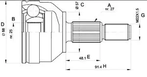 Homokinetički zglob  FORD MONDEO -ABS 1993-2000  - 0