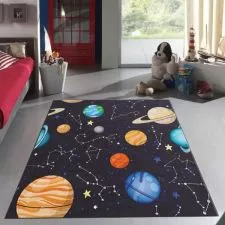 Tepih za decu sa gumenom podlogom 120x180cm – Cosmos, crni, TG-018 - 0